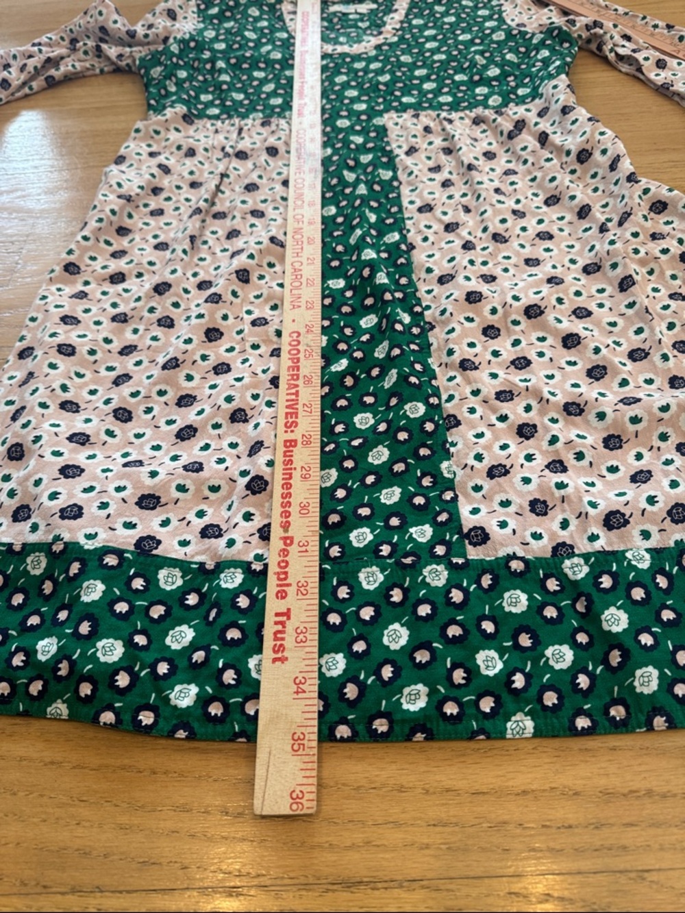 Boden Mollie floral panel ress - Green & Light Pink, size 10 long - Picture 6 of 12